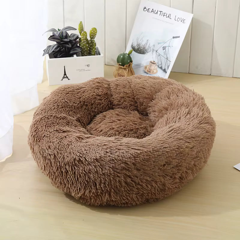 Pet Calming Donut Bed – Anti-Anxiety, Stress Relief & Cozy Bed for Dogs & Cats