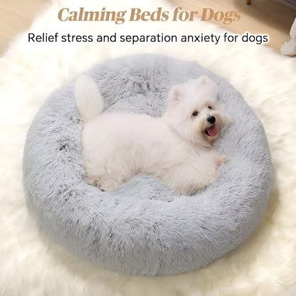 Pet Calming Donut Bed – Anti-Anxiety, Stress Relief & Cozy Bed for Dogs & Cats