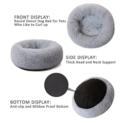 Pet Calming Donut Bed – Anti-Anxiety, Stress Relief & Cozy Bed for Dogs & Cats