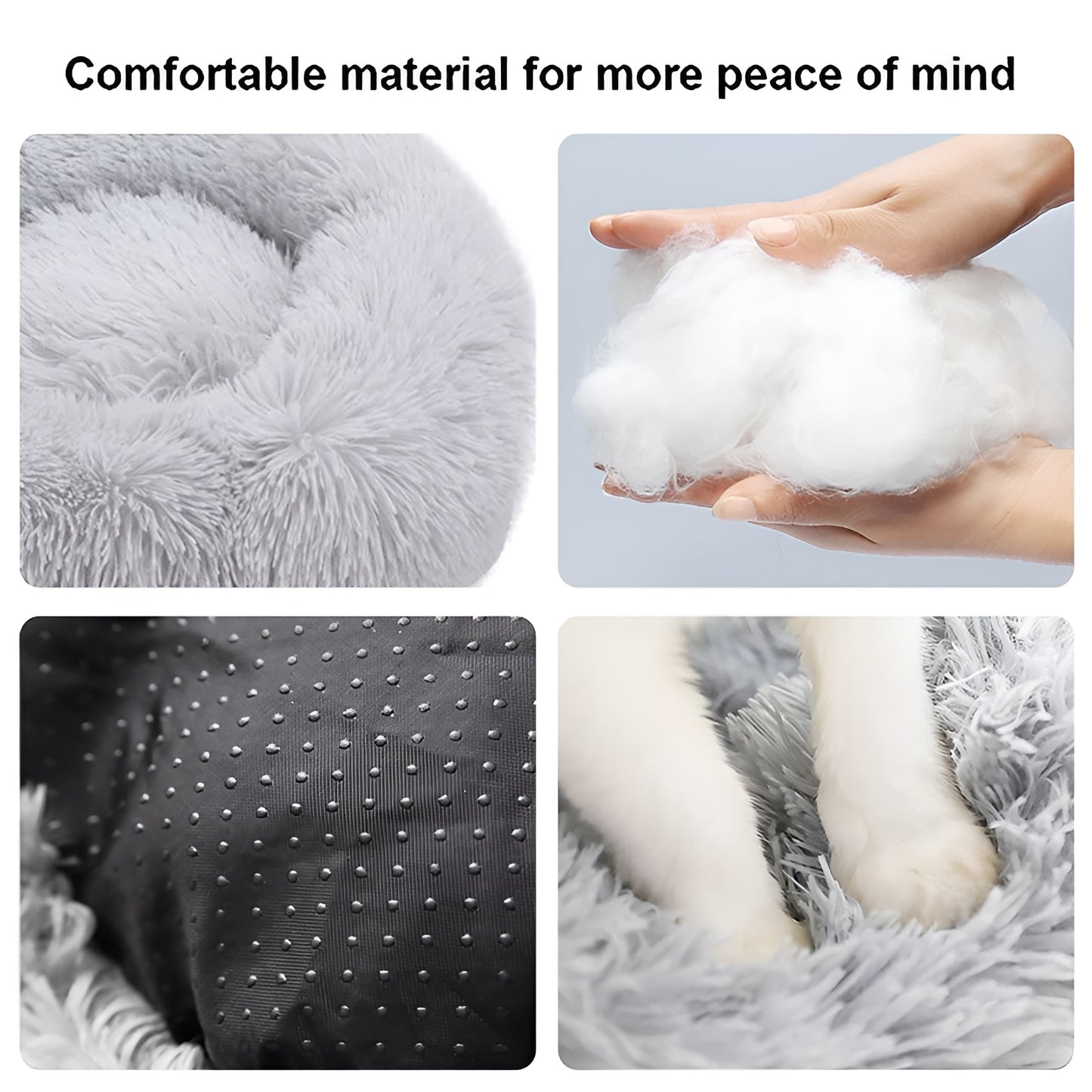 Pet Calming Donut Bed – Anti-Anxiety, Stress Relief & Cozy Bed for Dogs & Cats
